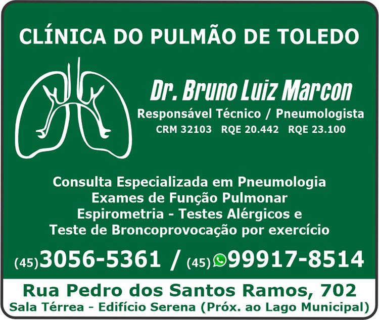 Cartão de BRUNO LUIZ MARCON PNEUMOLOGISTA / CLÍNICA DO PULMÃO DE TOLEDO CLÍNICA DE PNEUMOLOGIA