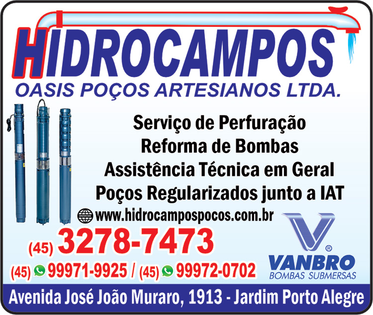 HIDROCAMPOS POÇOS ARTESIANOS