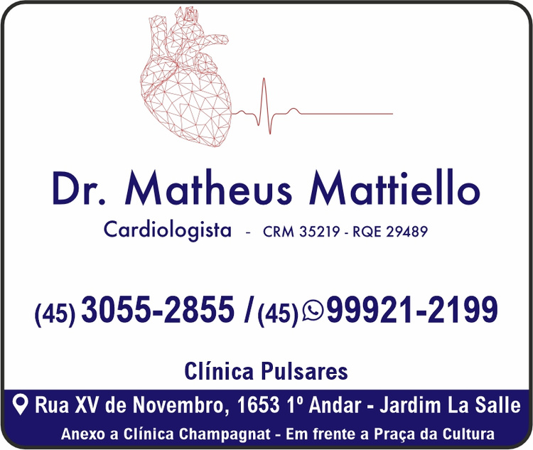 Cartão de MATHEUS MATTIELLO CARDIOLOGISTA / PULSARES CLÍNICA DE CARDIOLOGIA